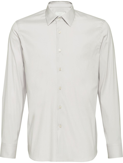 Shop Prada Classic Poplin Shirt In Grey