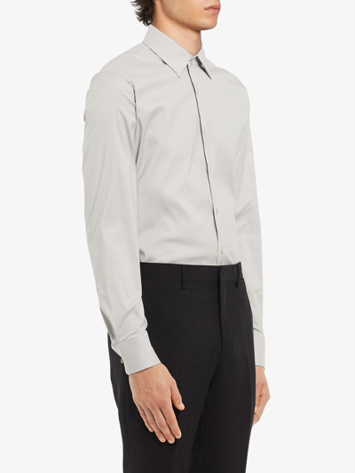 Shop Prada Classic Poplin Shirt In Grey