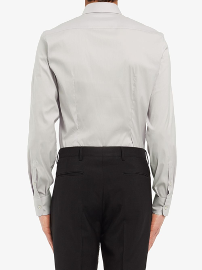 Shop Prada Classic Poplin Shirt In Grey