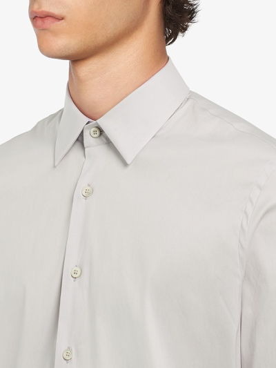 Shop Prada Classic Poplin Shirt In Grey