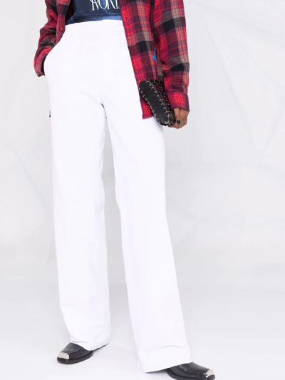 Dsquared2 Corduroy Straight-leg Trousers In Weiss