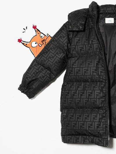 Shop Fendi Ff Quilted Puffer Coat In Black
