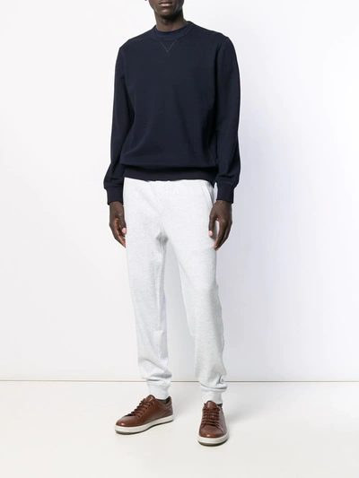 Brunello Cucinelli Ivory  Drawstring Track Pants In Grey