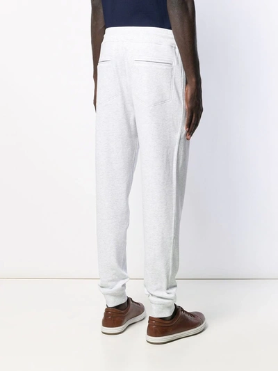 Shop Brunello Cucinelli Ribbed Cuff Track Pants In Grey