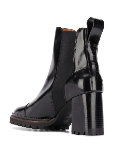 Shop See By Chloé Chunky Slip-on Leather Boots In Black