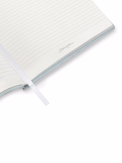 Dolce & Gabbana Medium Zebra-print Leather Ruled Notebook In Black