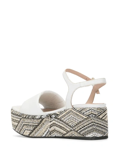Madison.maison Woven Leather 50mm Wedge In White