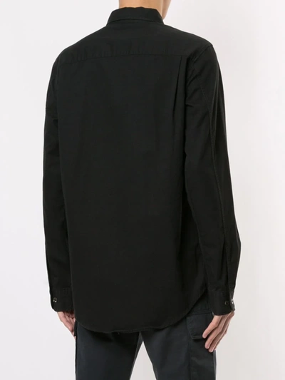 Pre-owned Helmut Lang 1998 Embroidered Logo Slim Shirt In Black