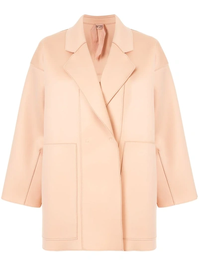 Shop N°21 Panelled Cocoon Coat In Pink
