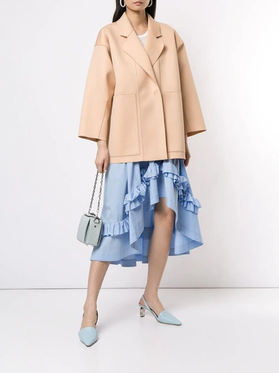 Shop N°21 Panelled Cocoon Coat In Pink