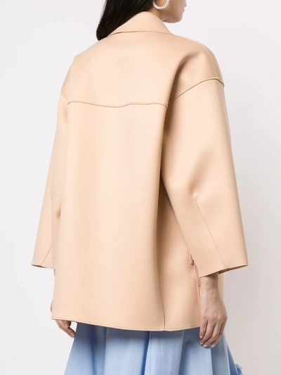 Shop N°21 Panelled Cocoon Coat In Pink