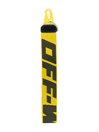 Shop Off-white Industrial Logo Keyring In Yellow
