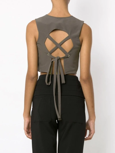 Shop Olympiah Papa Cropped Top In Grey