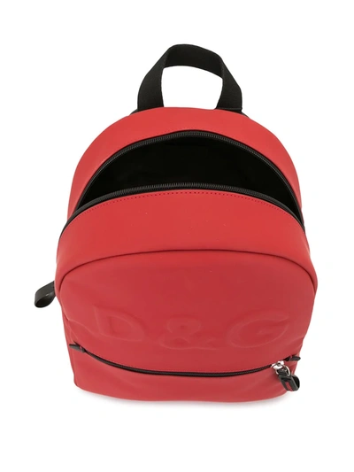 Shop Dolce & Gabbana Logo-embossed Backpack In Red