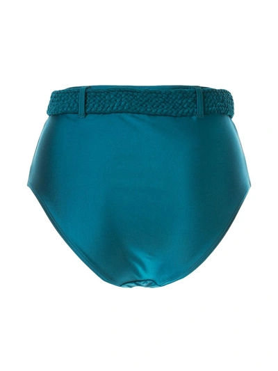 Shop Duskii Océana Belted High Waisted Bikini Bottoms In Blue