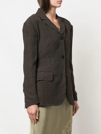 Shop Zanini Patterned Fitted Blazer In Brown