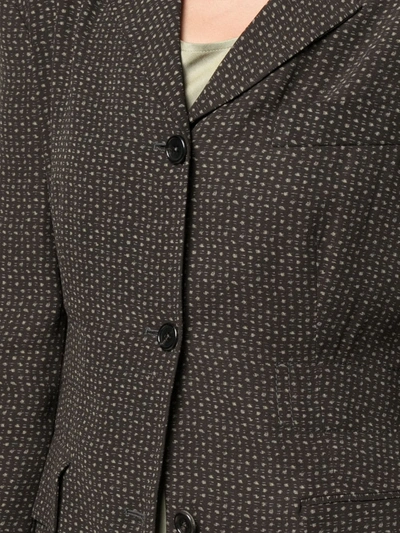 Shop Zanini Patterned Fitted Blazer In Brown