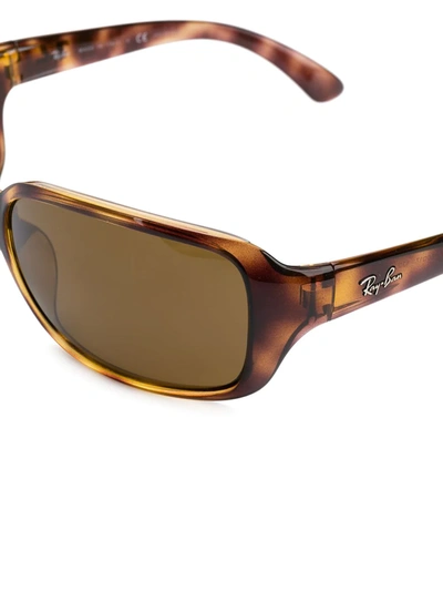 Ray Ban Rectangular Shaped Sunglasses In Brown