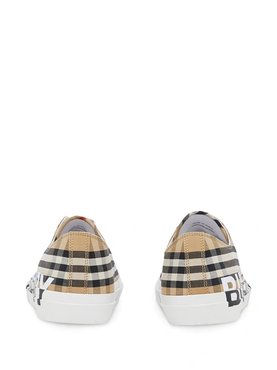 Shop Burberry Vintage Check Low-top Sneakers In Neutrals