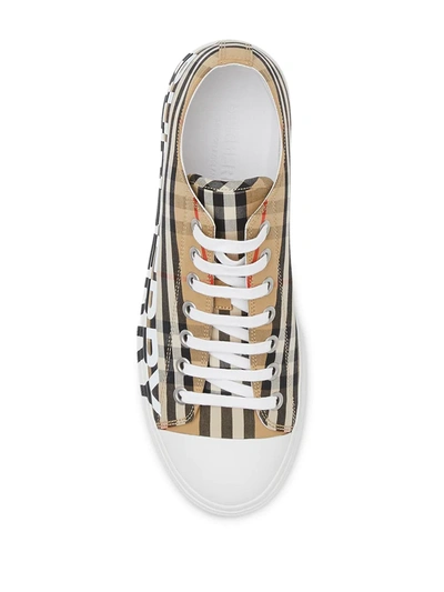 Shop Burberry Vintage Check Low-top Sneakers In Neutrals