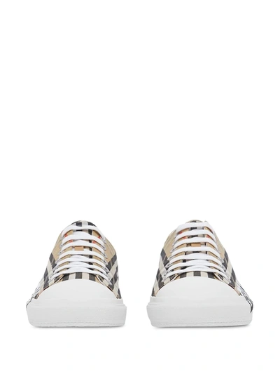 Shop Burberry Vintage Check Low-top Sneakers In Neutrals