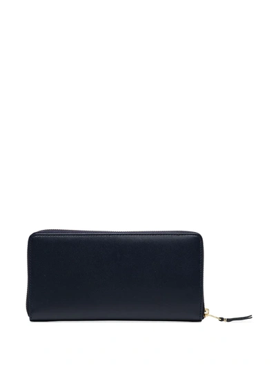 Comme Des Garçons Navy Blue Continental Wallet In Blue