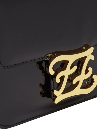 Shop Fendi Karligraphy Shoulder Bag In Black