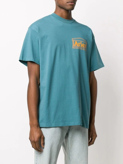 Shop Aries Logo Short-sleeve T-shirt In Blue