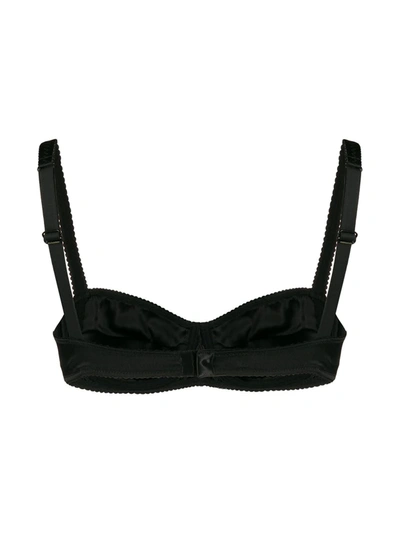 Shop Dolce & Gabbana Satin Balconette Bra In Black