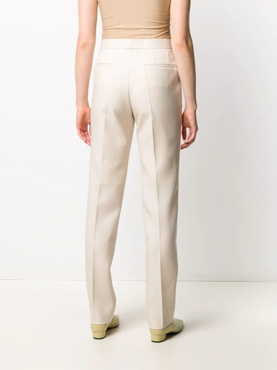Shop Jil Sander Tailored Straight Leg Trousers In Neutrals