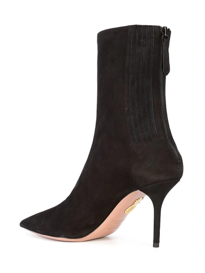 Shop Aquazzura Stiletto Ankle Boots In Black