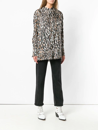 Shop Calvin Klein 205w39nyc Leopard Print Blouse In Black