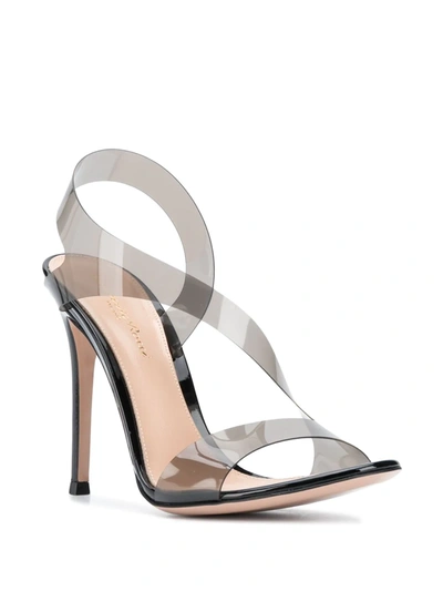 Gianvito Rossi Clear Strap Sandals In Black