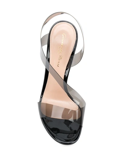 Gianvito Rossi Clear Strap Sandals In Black