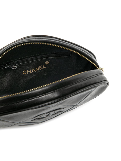Pre-owned Chanel 1990s Cc Diamond-quilted Tassel Clutch In Black