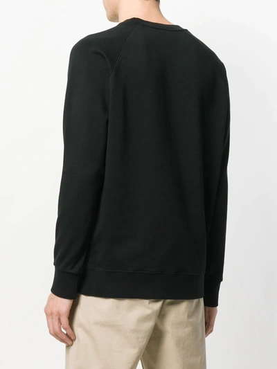 Shop Maison Kitsuné Logo Print Sweatshirt In Black