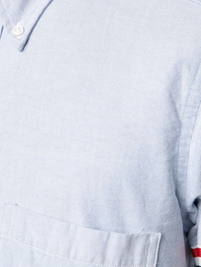 Thom Browne Oxford Striped Grosgrain Armband Classic Shirt In Blue