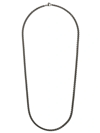 David Yurman Men's Box Chain Necklace In Darkened Stainless Steel, 4mm, 24"l In Metallic