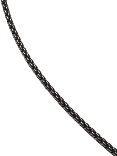 David Yurman Men's Box Chain Necklace In Darkened Stainless Steel, 4mm, 24"l In Metallic