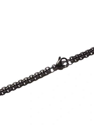David Yurman Men's Box Chain Necklace In Darkened Stainless Steel, 4mm, 24"l In Metallic