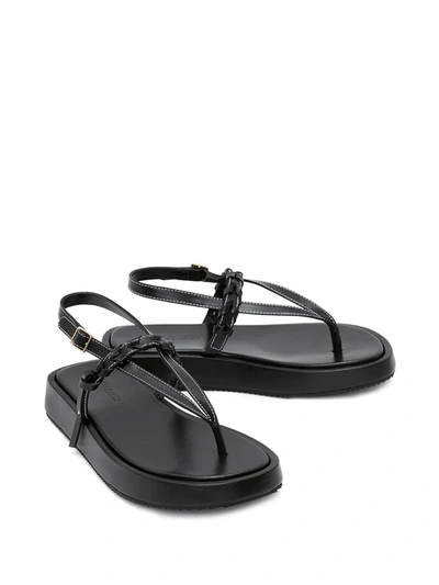 Shop Jw Anderson Braided-strap Flatform Sandals In Black