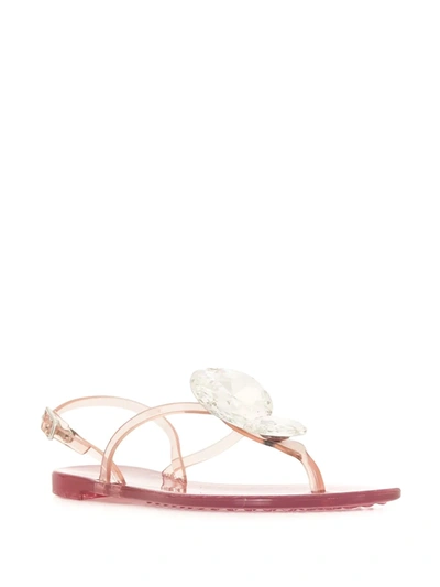 Shop Casadei Heart Crystal-embellished Sandals In Pink
