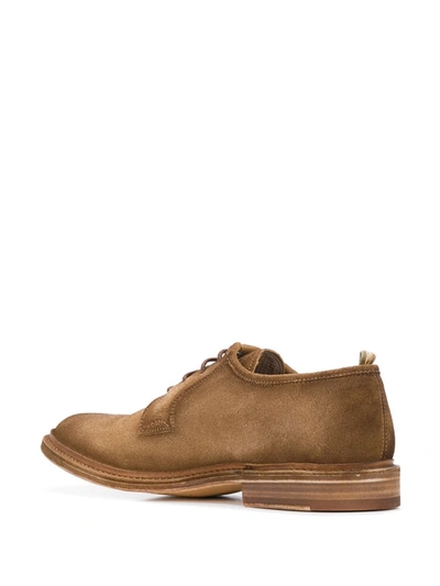 Shop Officine Creative Fadded-effect Low-heel Derby Shoes In Brown