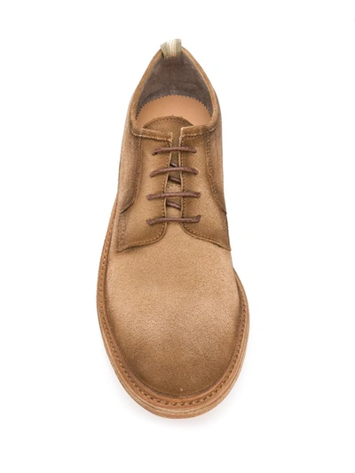 Shop Officine Creative Fadded-effect Low-heel Derby Shoes In Brown