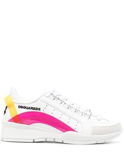 Shop Dsquared2 Logo-print Lace-up Sneakers In White
