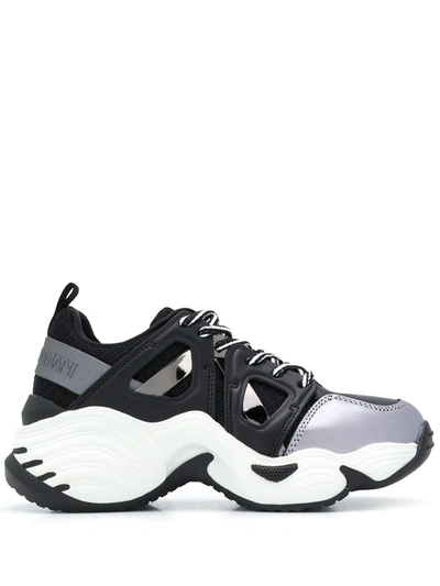 Shop Emporio Armani Chunky Sole Low-top Sneakers In Black