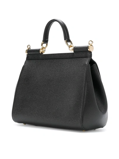 Shop Dolce & Gabbana Medium Sicily Shoulder Bag In Black