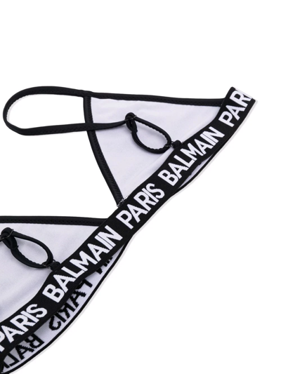 Shop Balmain Teen Logo-underband Bikini Set In Black