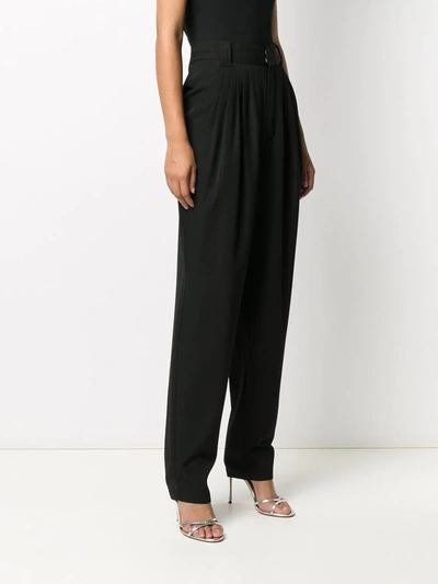 Shop Alessandra Rich High-waisted Tapered Trousers In Black