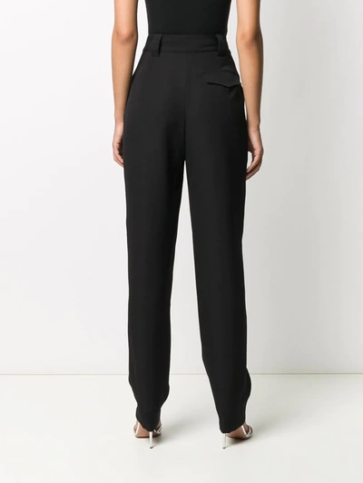 Shop Alessandra Rich High-waisted Tapered Trousers In Black